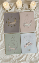 Cargar imagen en el visor de la galería, set de cuadernos ecologicos de ballenas y geometria sagrada luna y eclipses