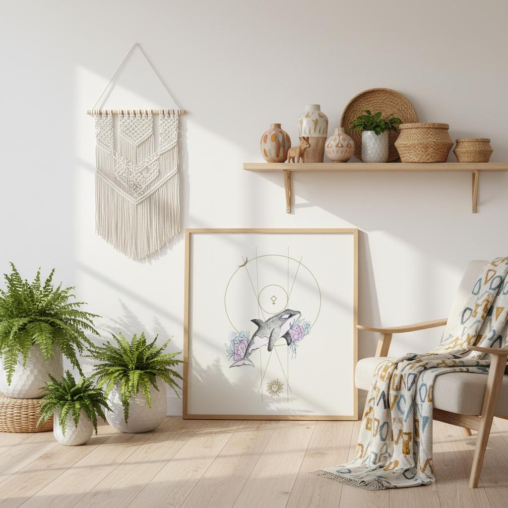 Print Ballena Orca - Eclipse Penumbral de Luna